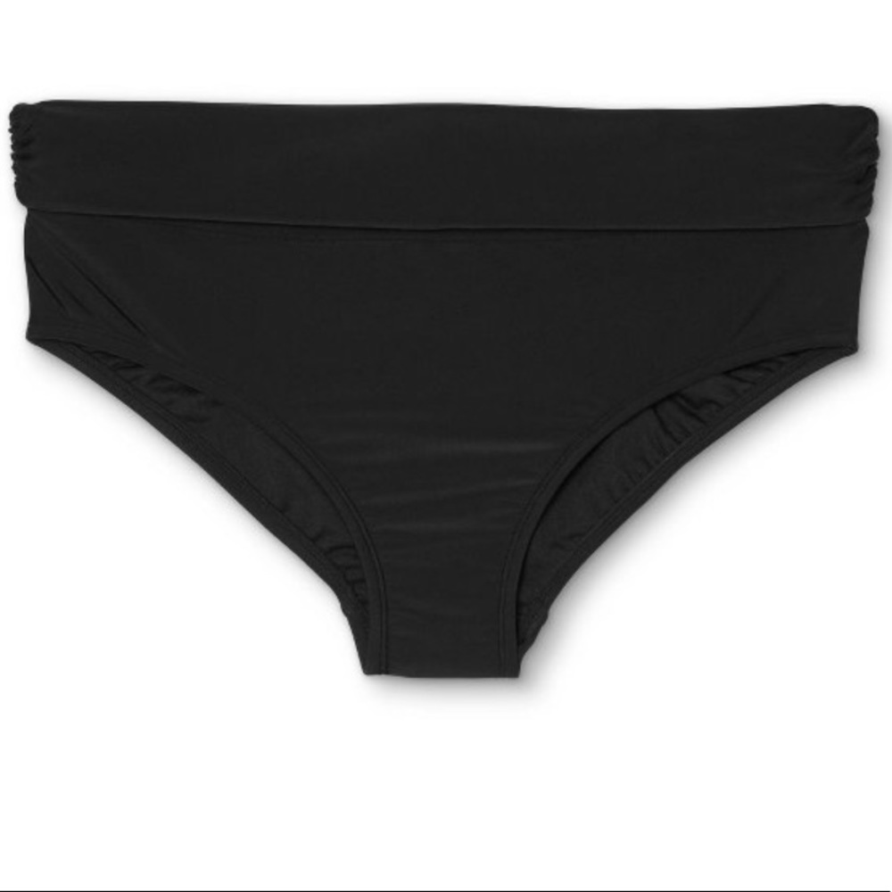 Fold over black maternity swim bottom